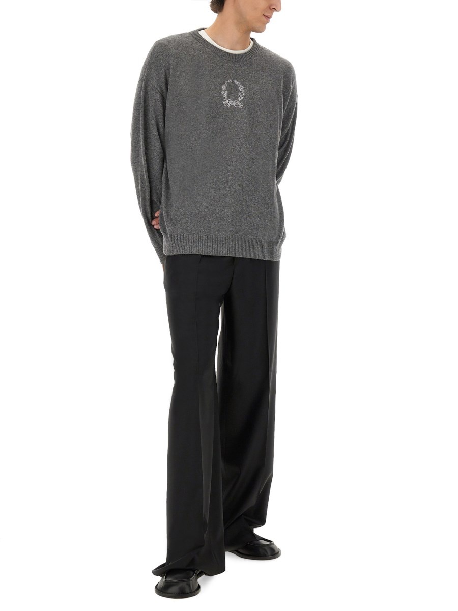 WOOL AND CASHMERE PULLOVER WITH LAUREL WREATH EMBROIDERY - 2