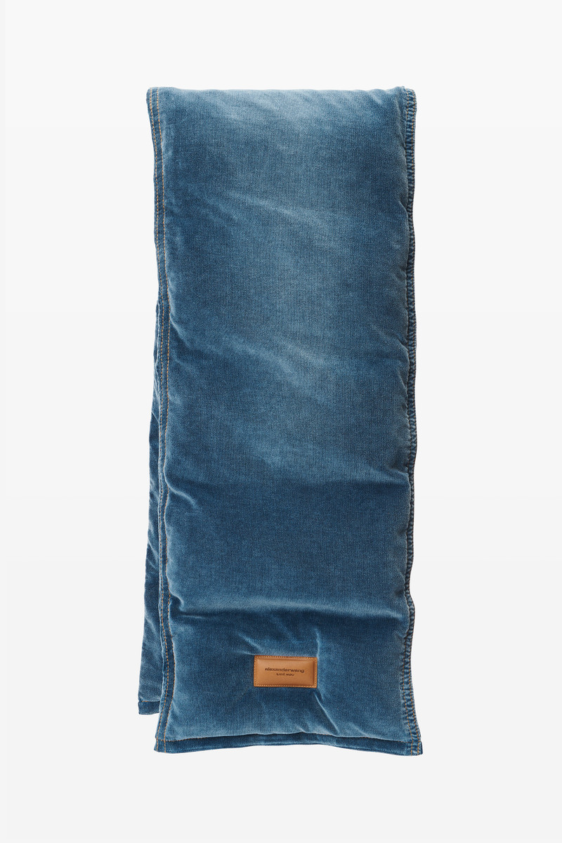 down scarf in cotton velvet 1