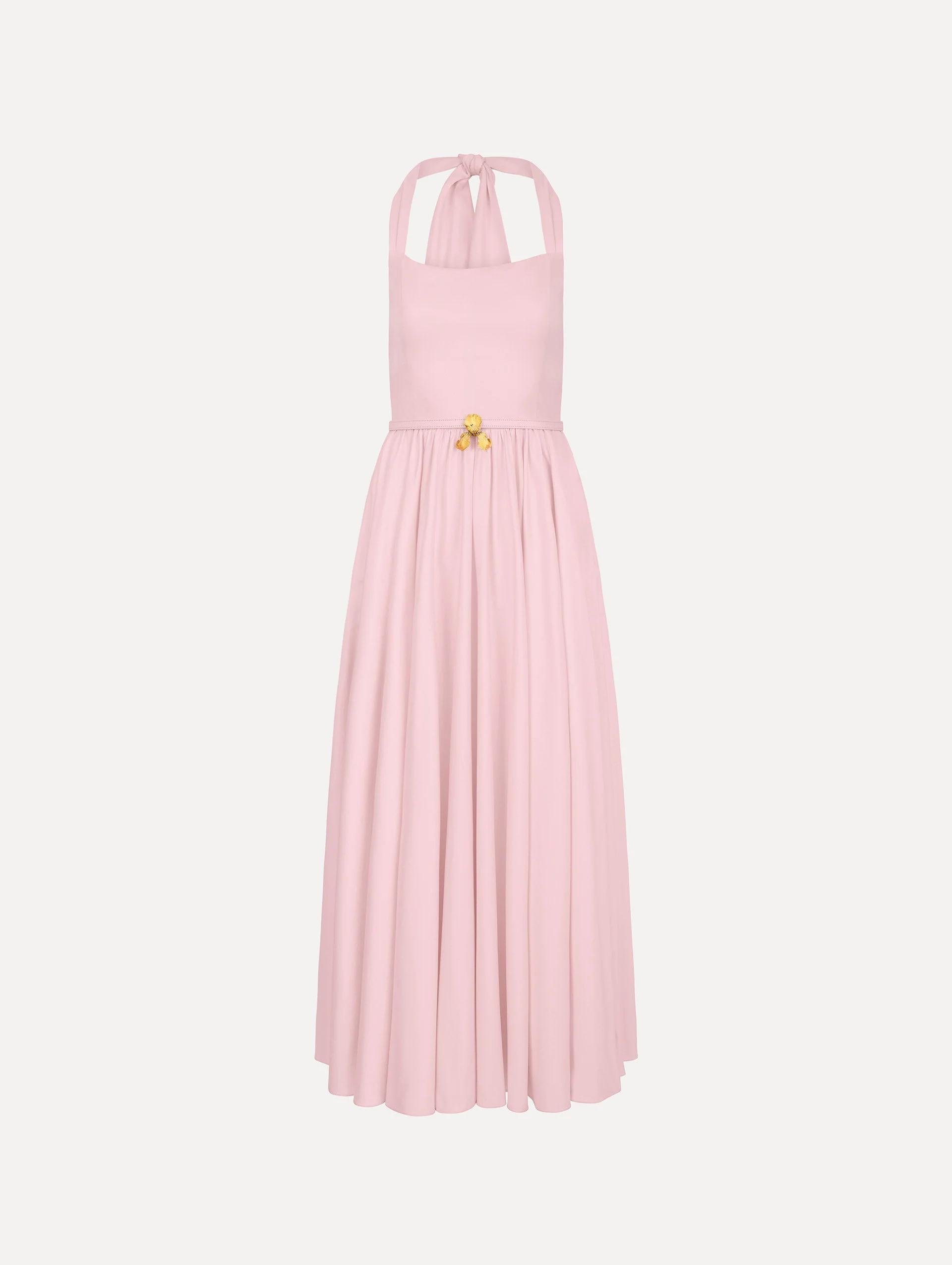 SLEEVELESS STRETCH COTTON POPLIN SATEEN DAY DRESS - 1