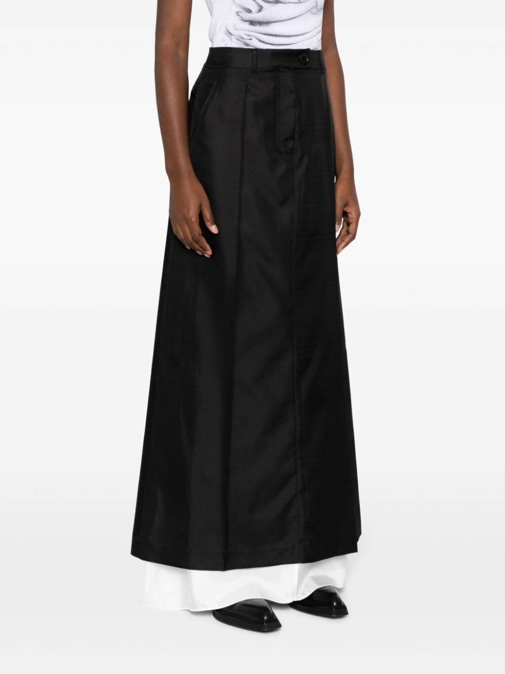 double-layer A-line maxi skirt - 3