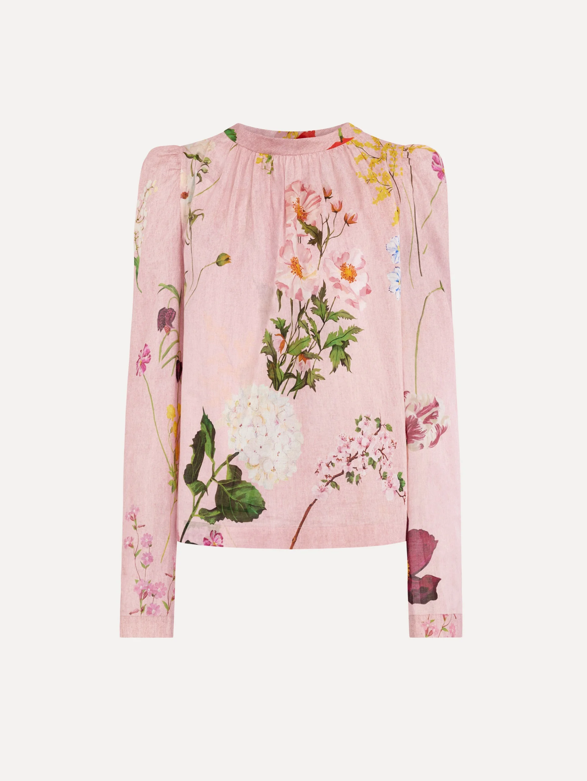 MIXED BOTANICAL TIE-DETAILED BLOUSE - 1