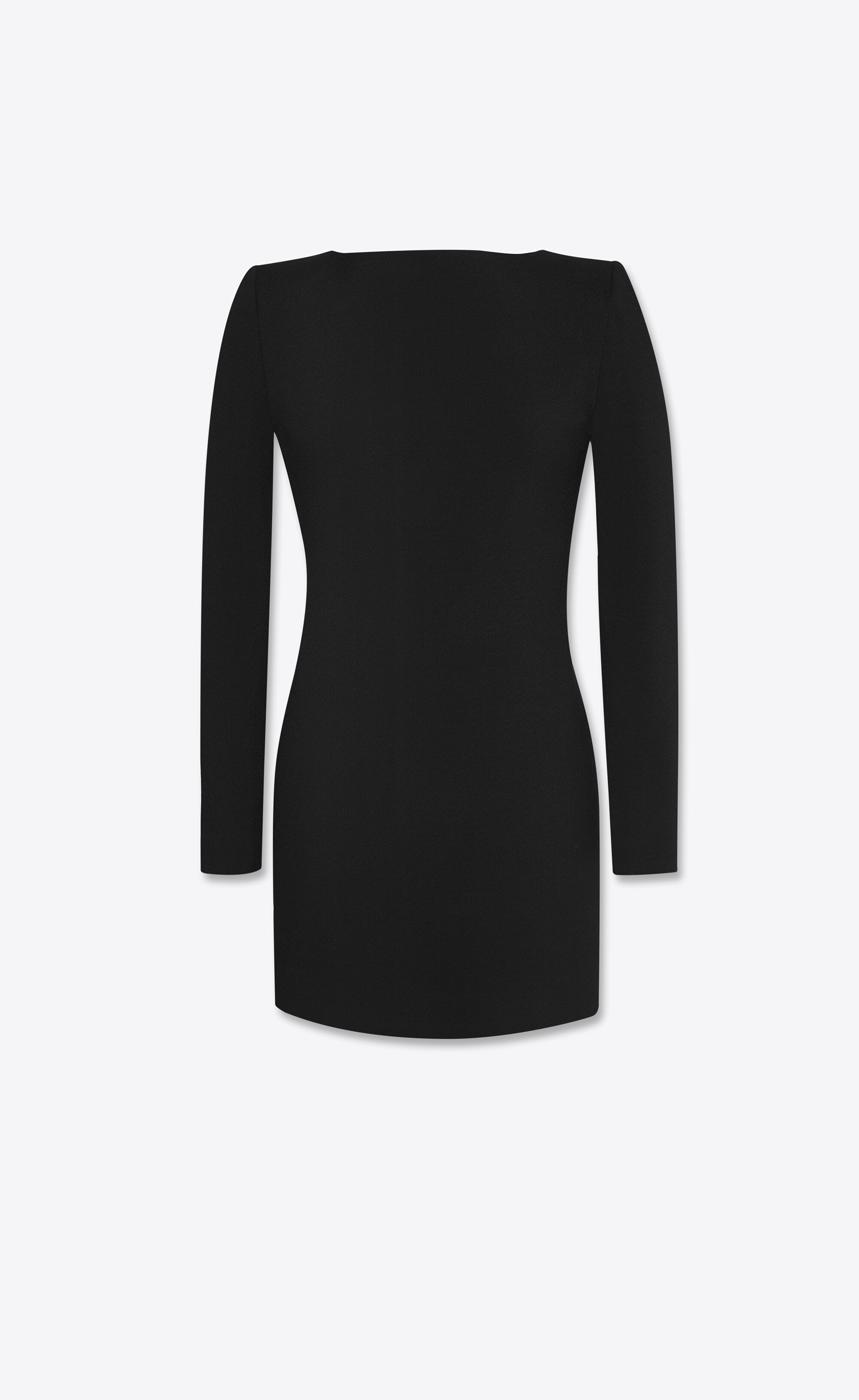 backless mini dress in sablé saint laurent - 2