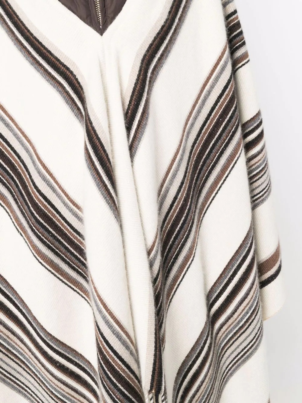 striped padded poncho - 5