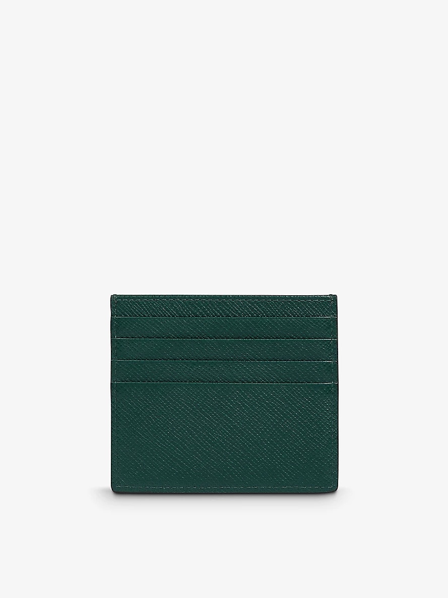 Panama logo-embossed eight-slot leather card holder - 3