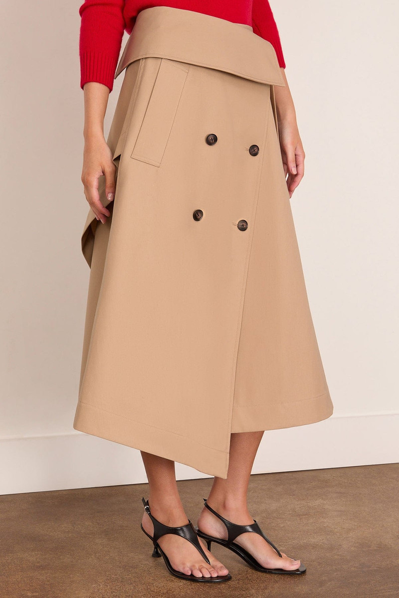 Deconstructed Trench Skirt in Sand 3
