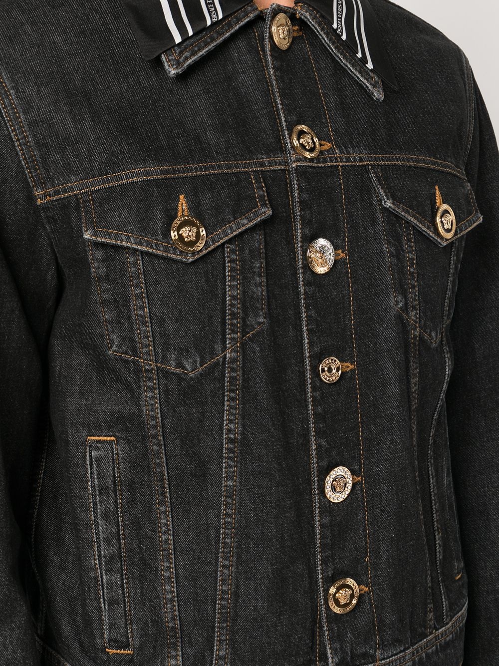 Medusa Head-motif denim jacket - 5