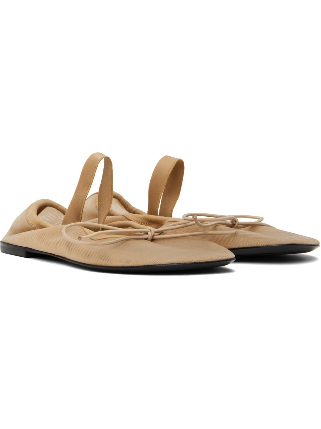 Beige Glove Mary Jane Ballerina Flats - 4