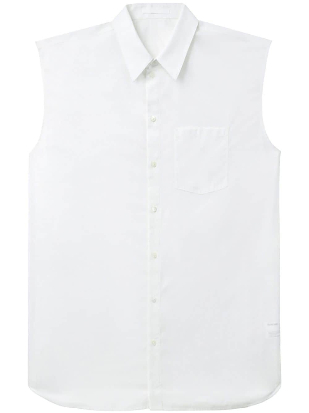 sleeveless cotton poplin shirt - 1