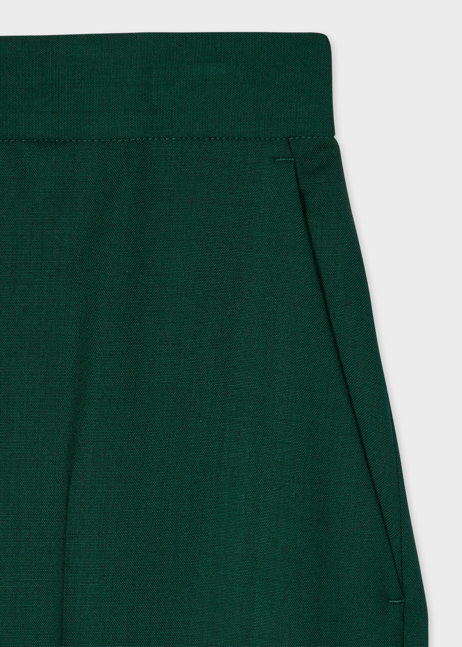 Women's Pine Green Wool Wide-Leg Trousers - 2