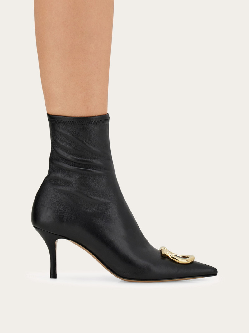 FERRAGAMO Pointed ankle boot with maxi Gancini buckle outlook