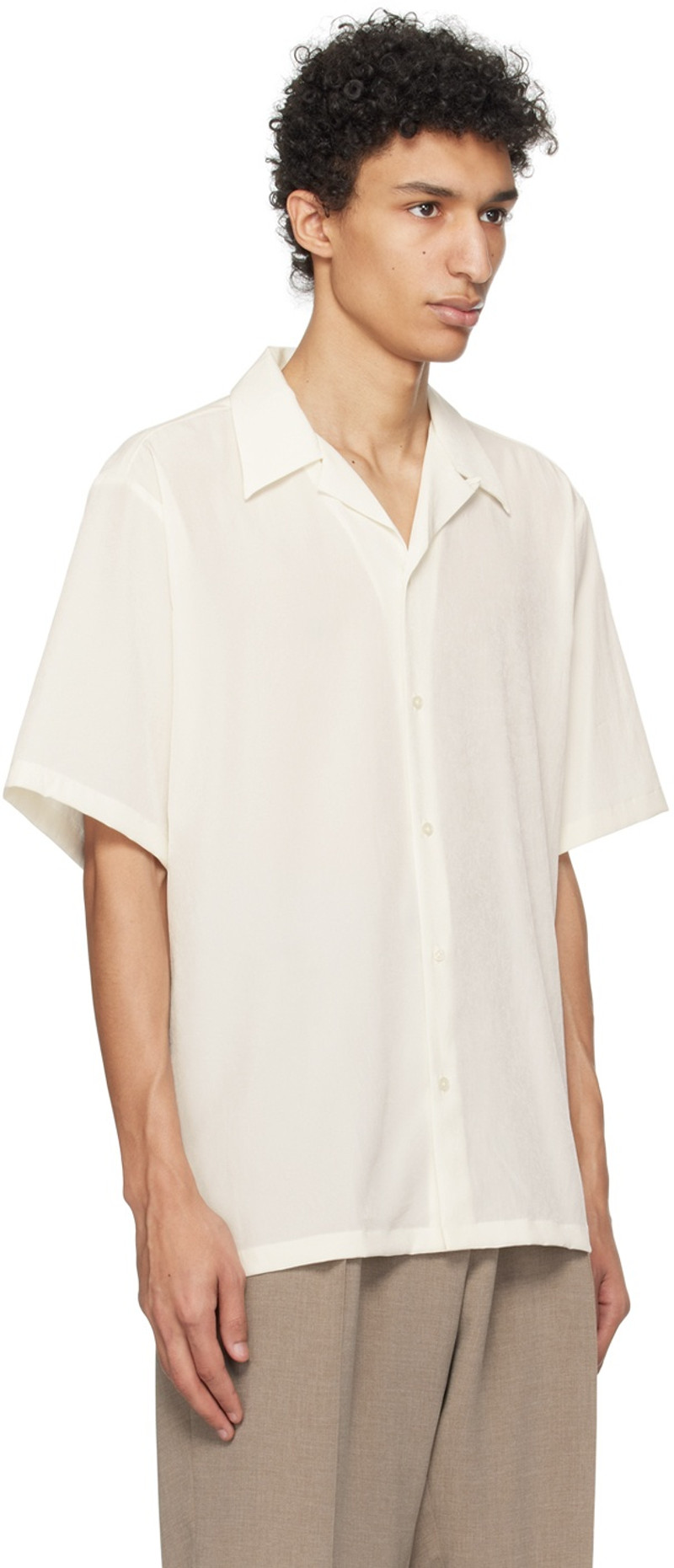 RAINMAKER KYOTO White Open Spread Collar Shirt outlook