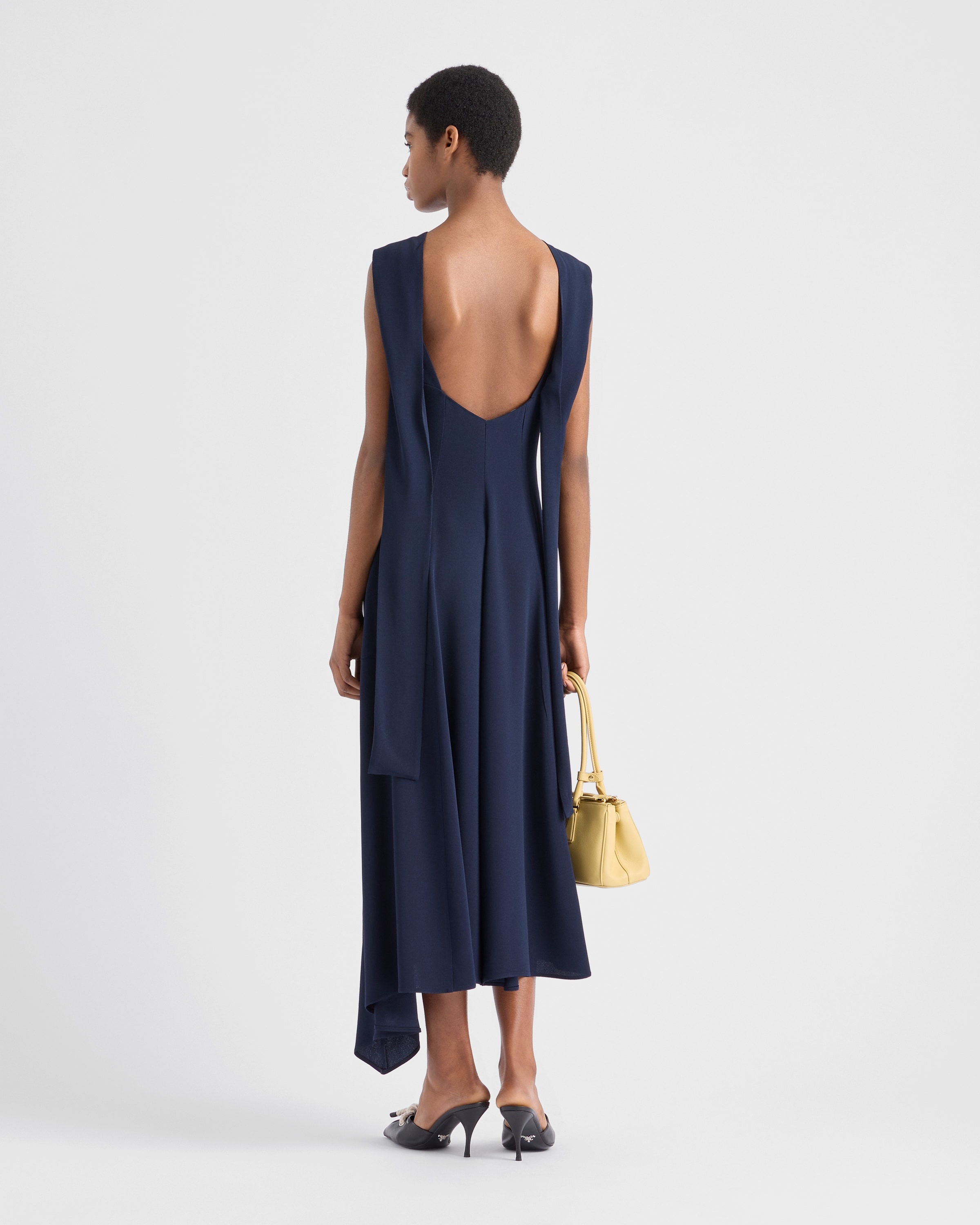 Asymmetrical satin crepe dress - 5