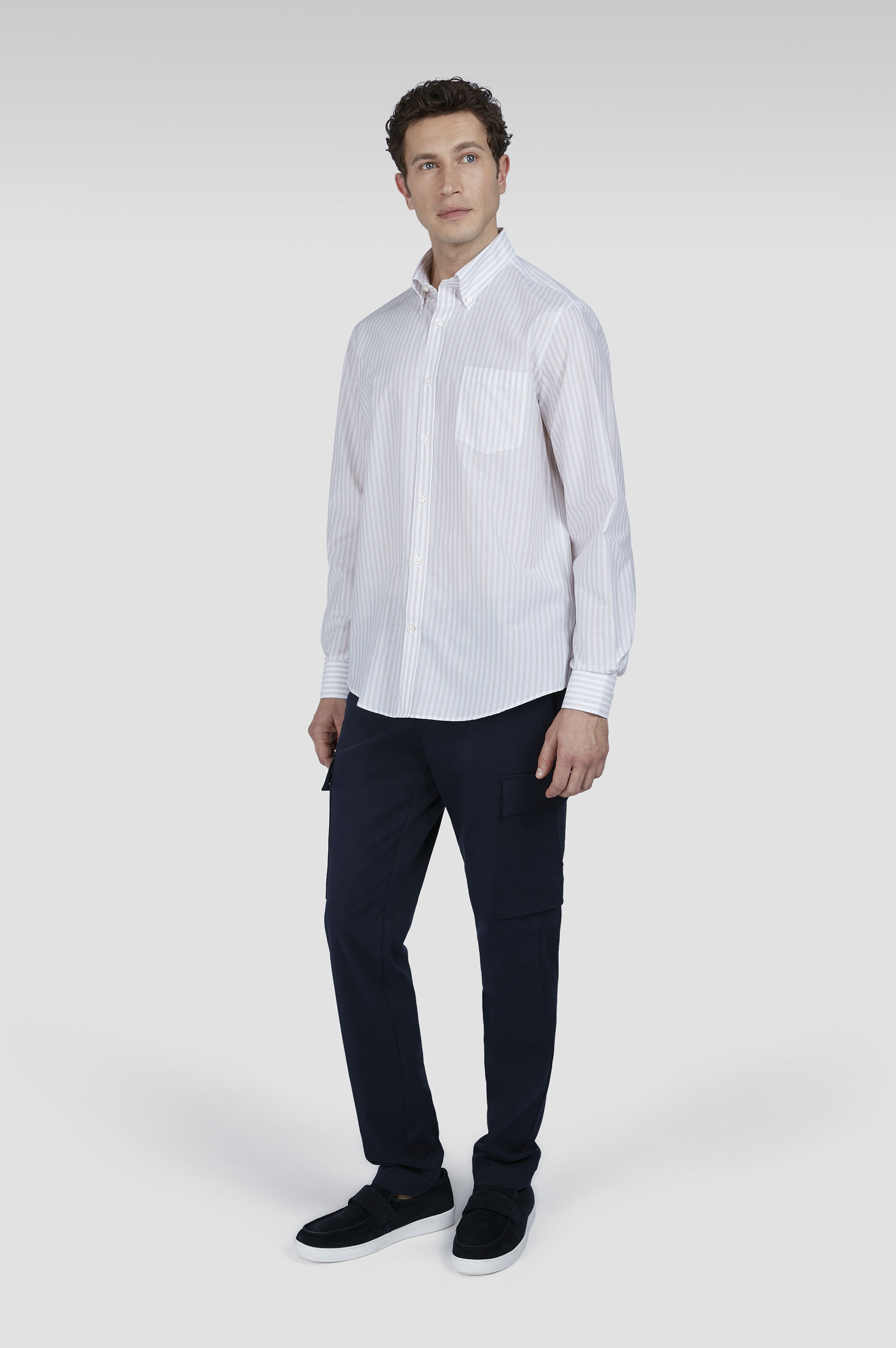 COTTON SHIRT WITH STRIPED PATTERN - 2