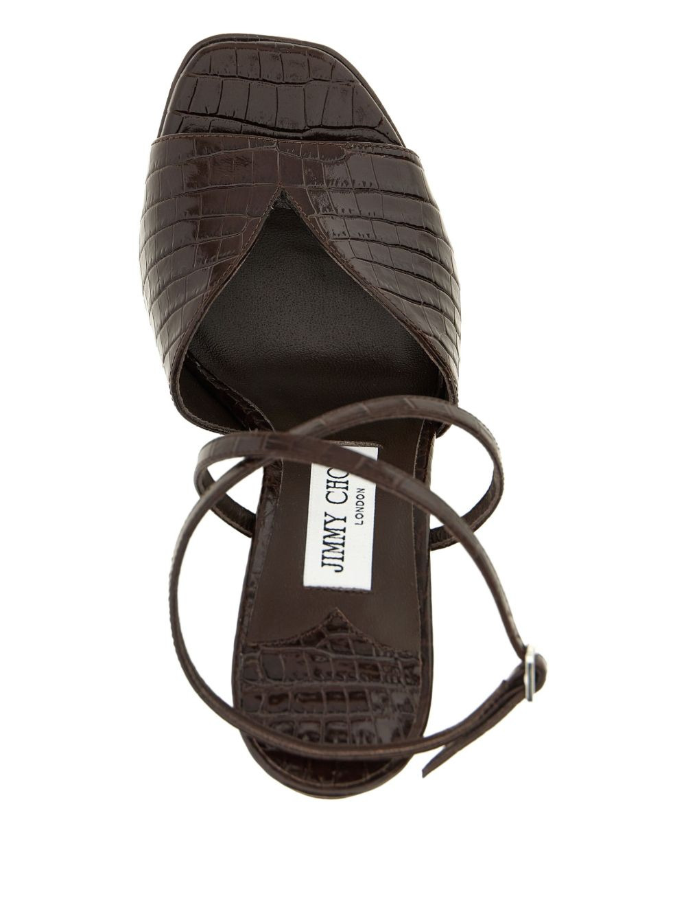 125mm crocodile-print platform sandals - 3