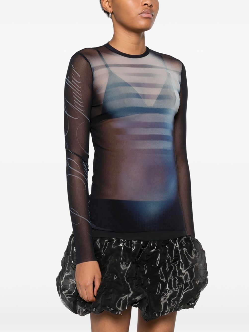 Le Male-print  mesh top - 2