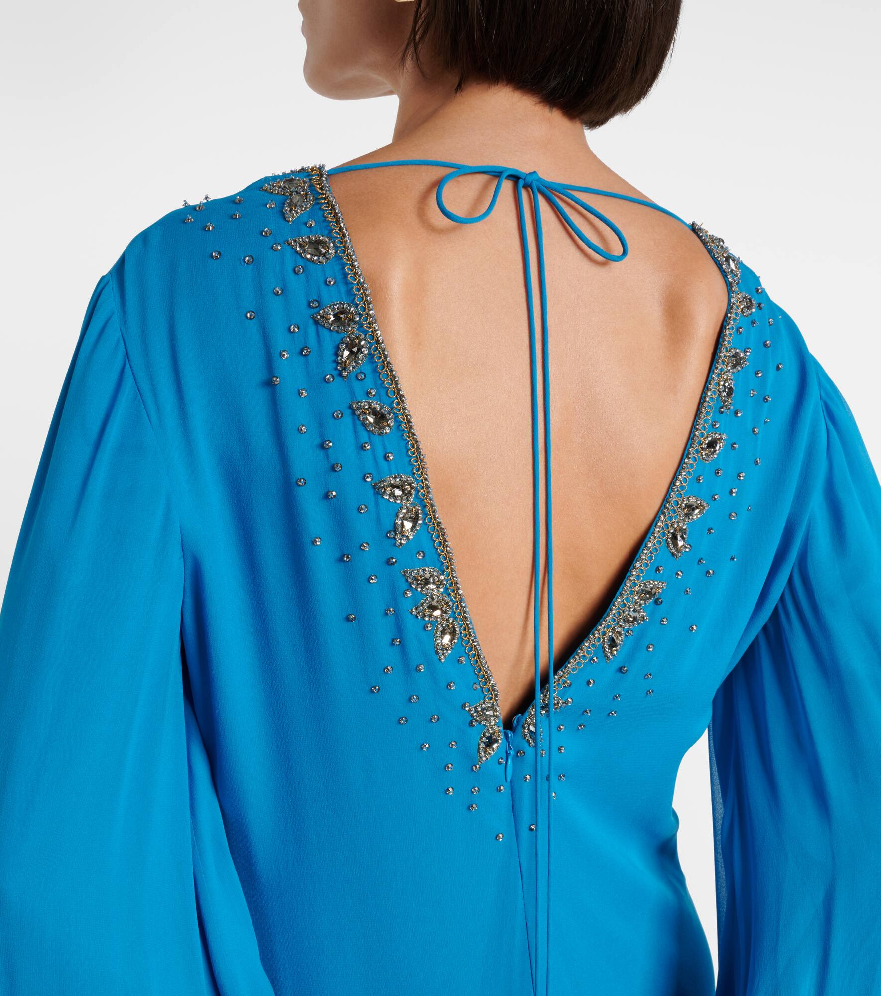 Embellished silk georgette midi dress - 6