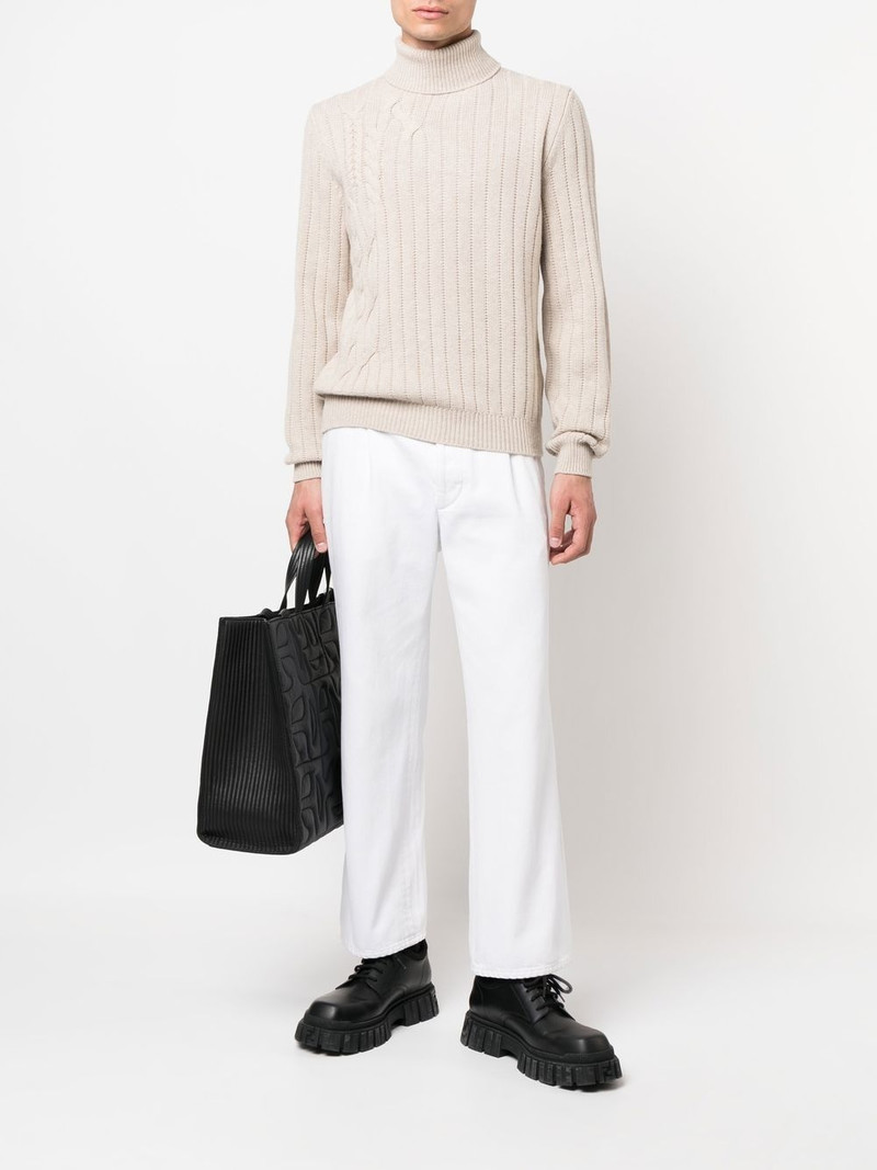 CORNELIANI cable-knit roll-neck jumper outlook