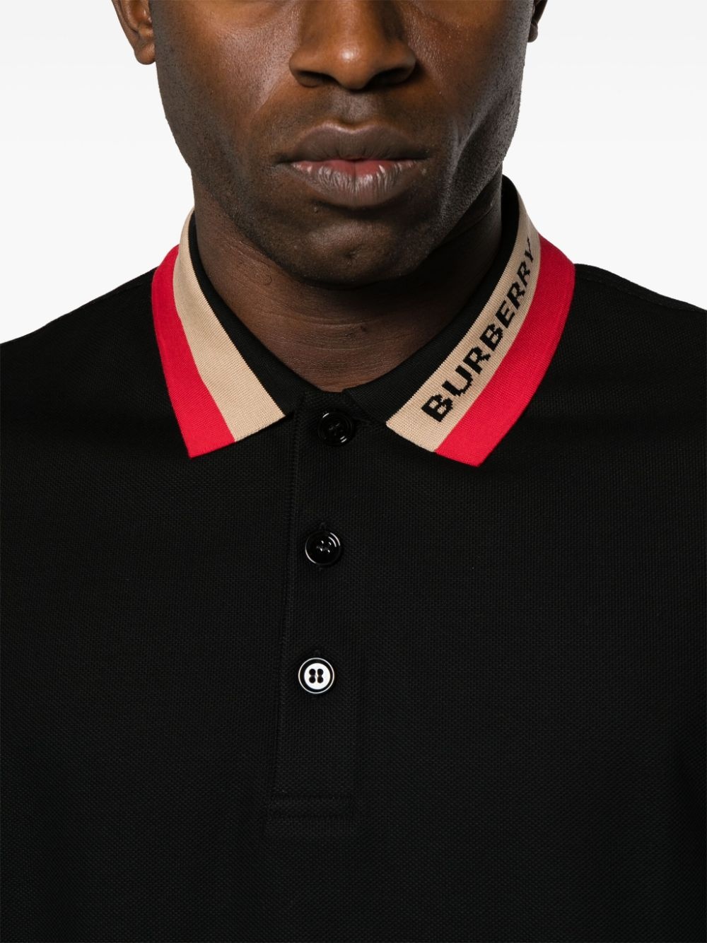 contrasting-collar cotton polo shirt - 5