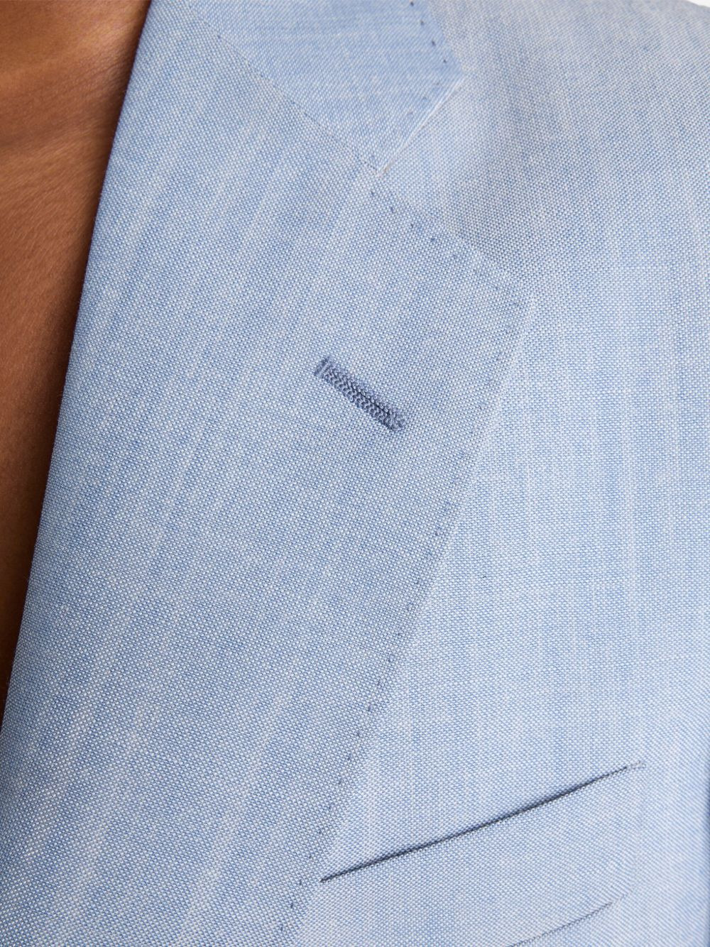 notch-lapel linen blazer - 5