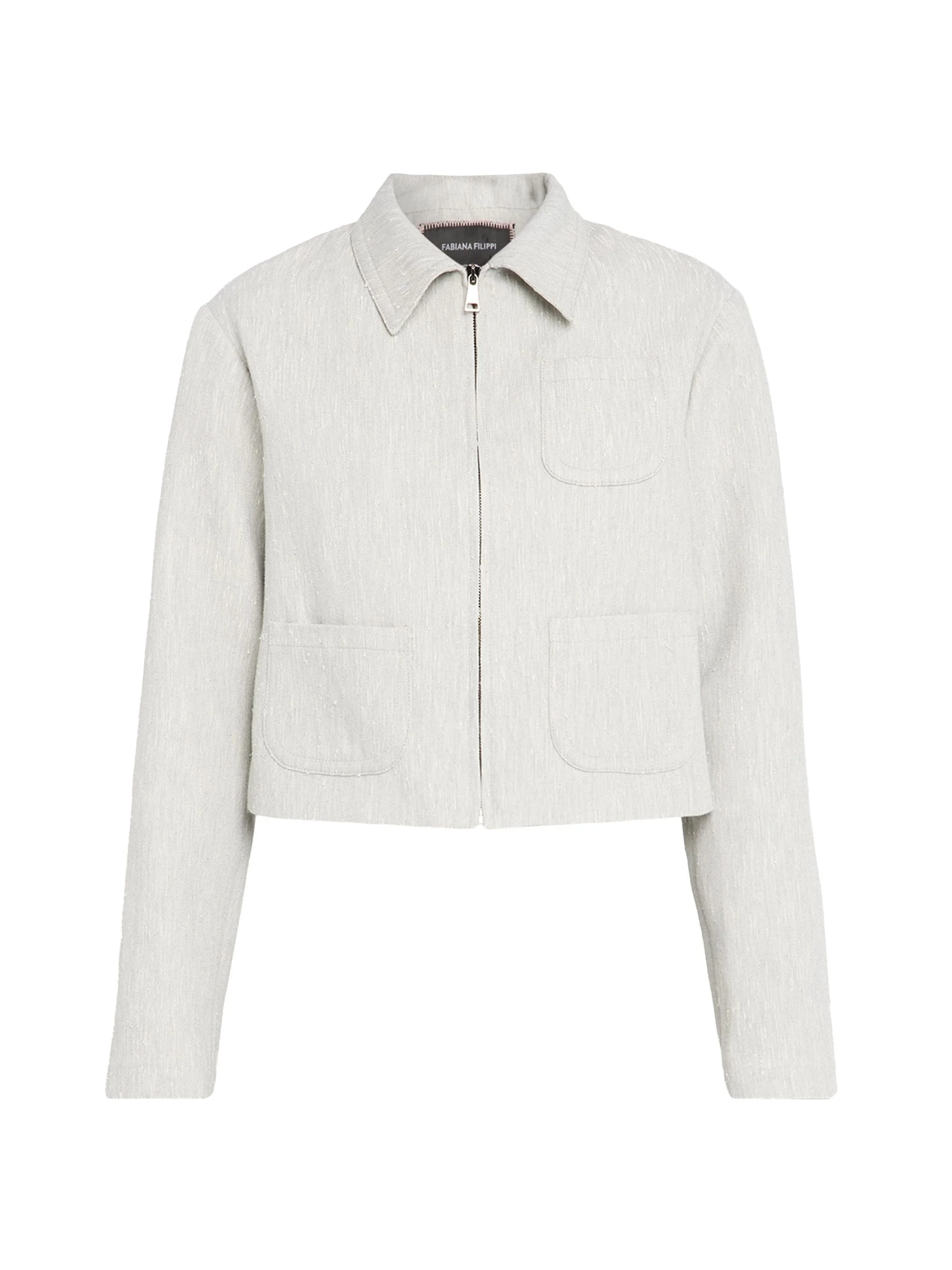 Women's Slubbed Tailoring Boxi Jacket - Ghiaccio - 1