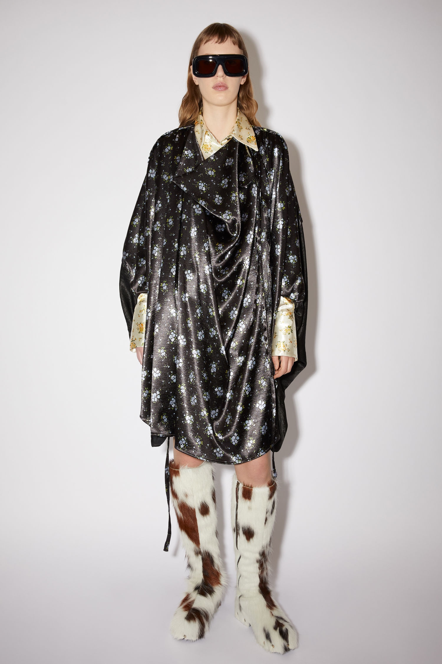 Floral kaftan dress - Black/blue - 2