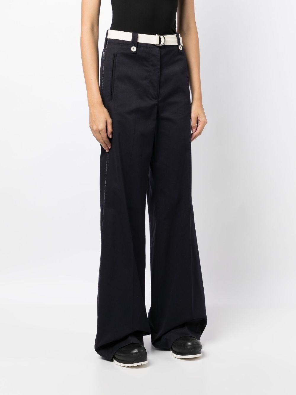 high-waisted flared trousers - 3