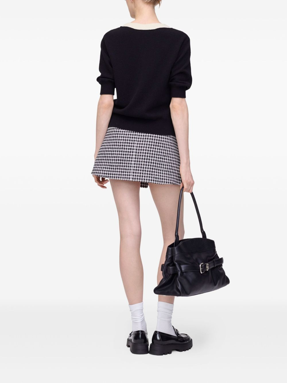 contrast-collar wool top - 3