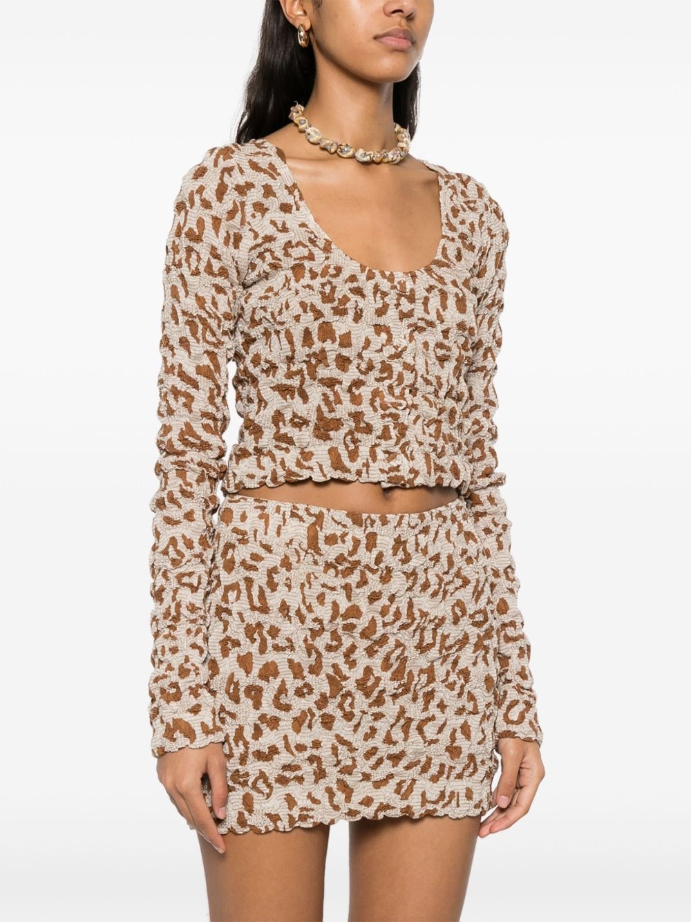 graphic-print cropped top - 3