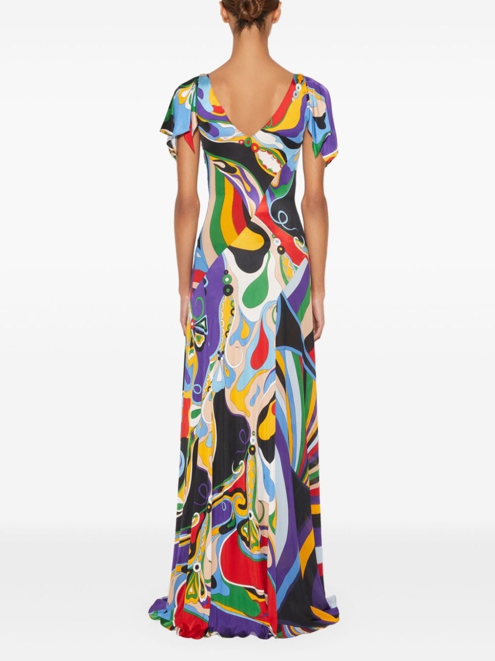 Orchidee and Iride-print maxi dress - 4