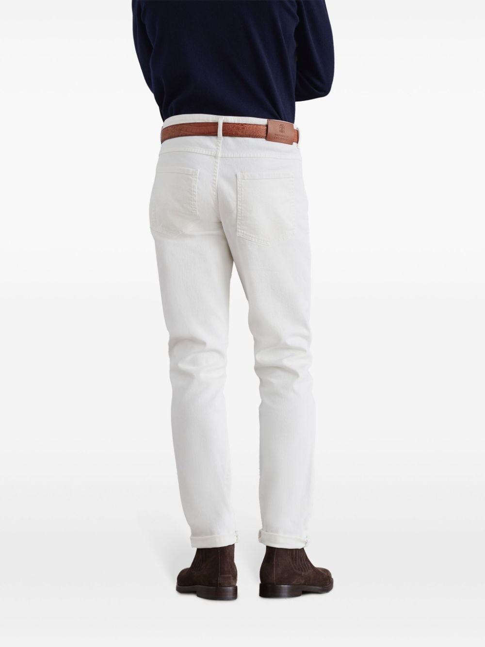 logo-embroidered regular-fit jeans - 4