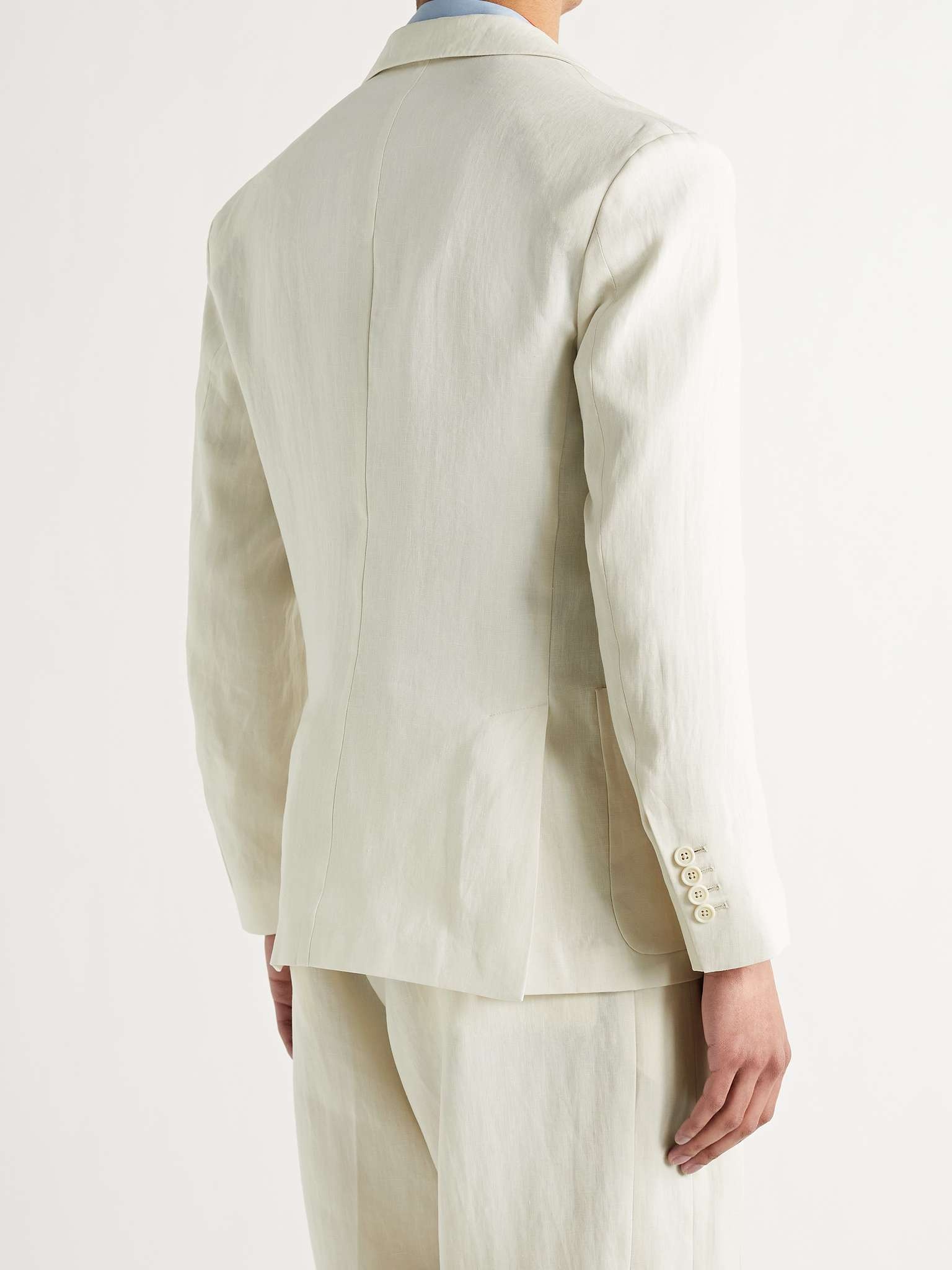 Slim-Fit Unstructured Linen Suit Jacket - 4