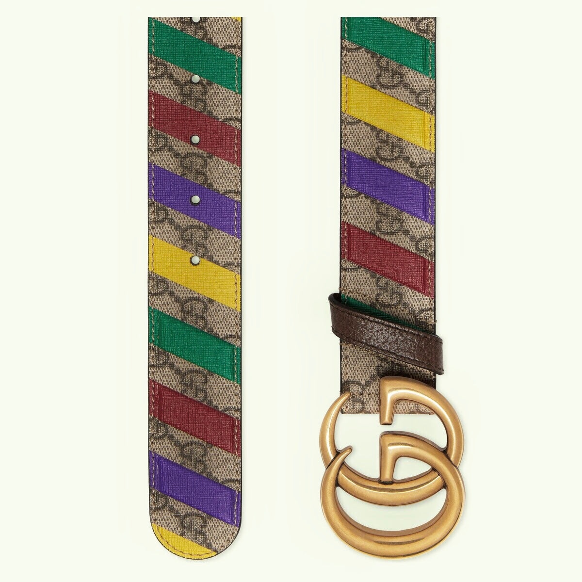 Gucci Double G Striped Wide Belt - 2
