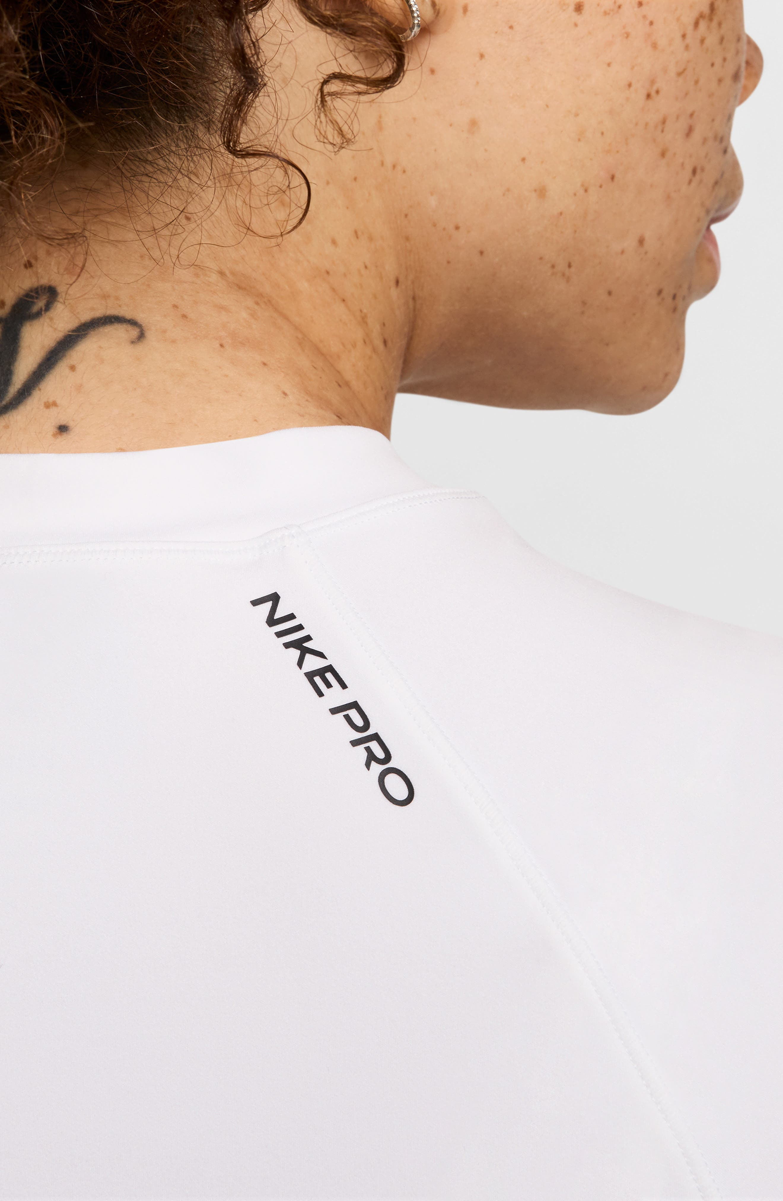 Nike Pro Dri-FIT Short Sleeve Top in White/Black at Nordstrom - 3