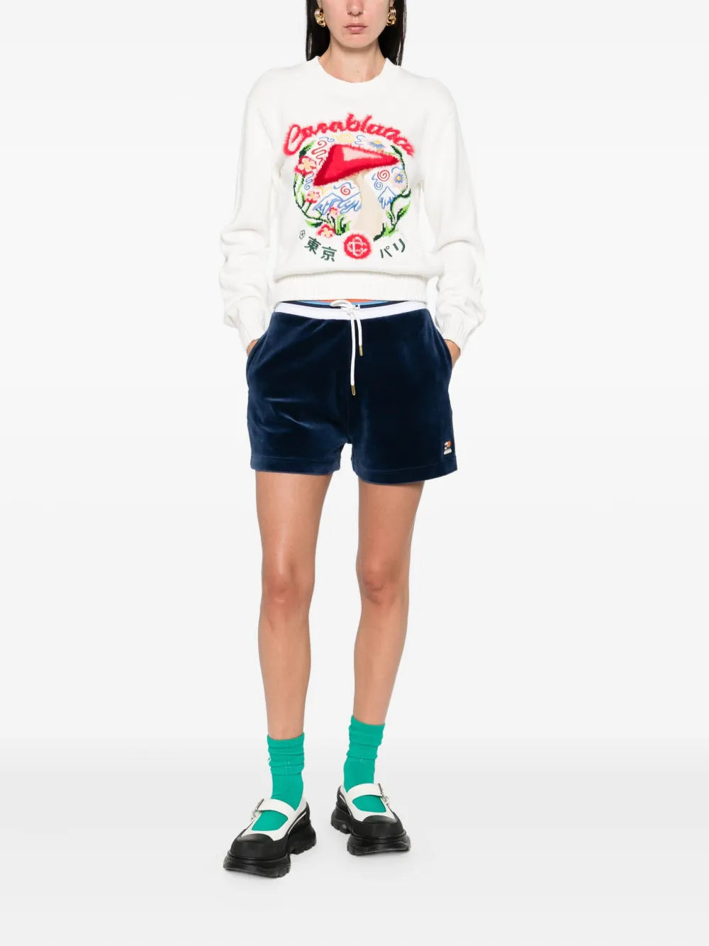 Casablanca Women Crewneck Sweater With Mushroom Embroidery - 2