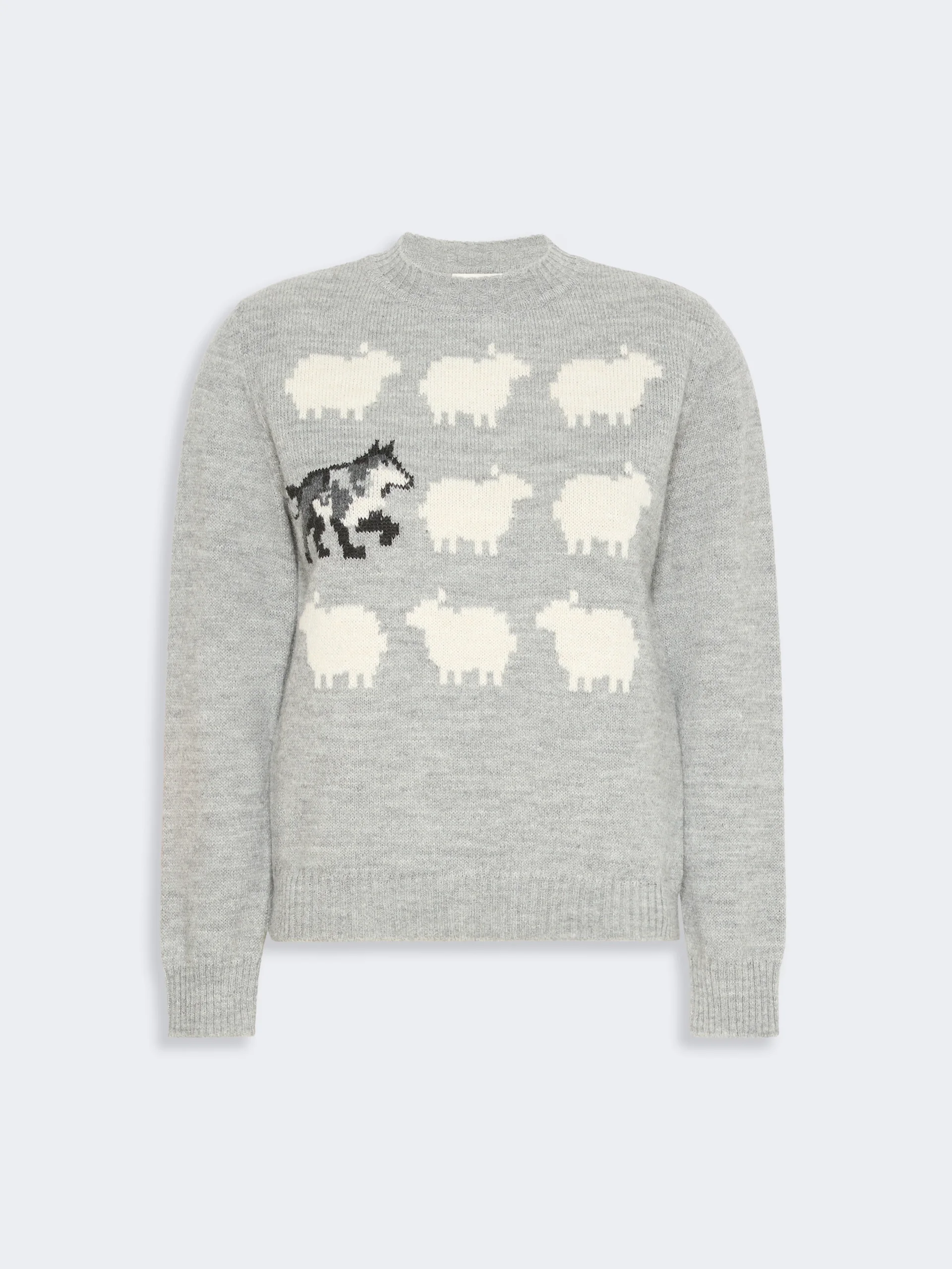 NITRA Alpaca and wool-blend yarn sweater - LIGHT GREY - 1