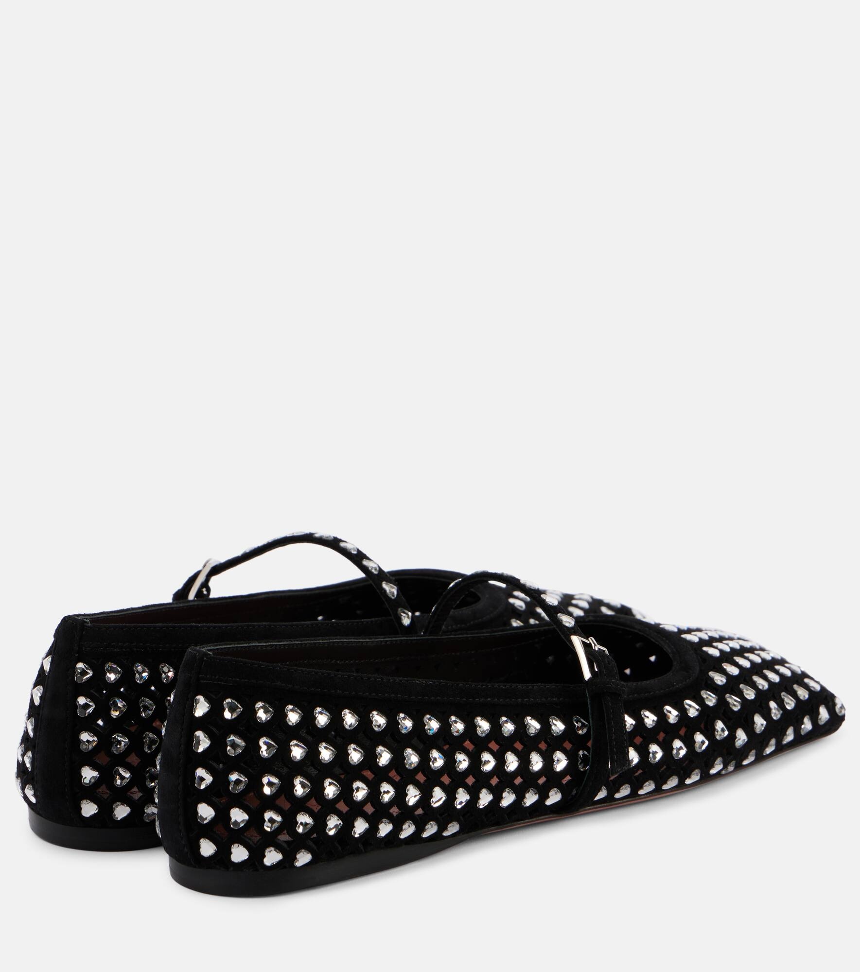 Ane crystal-embellished leather ballet flats - 3