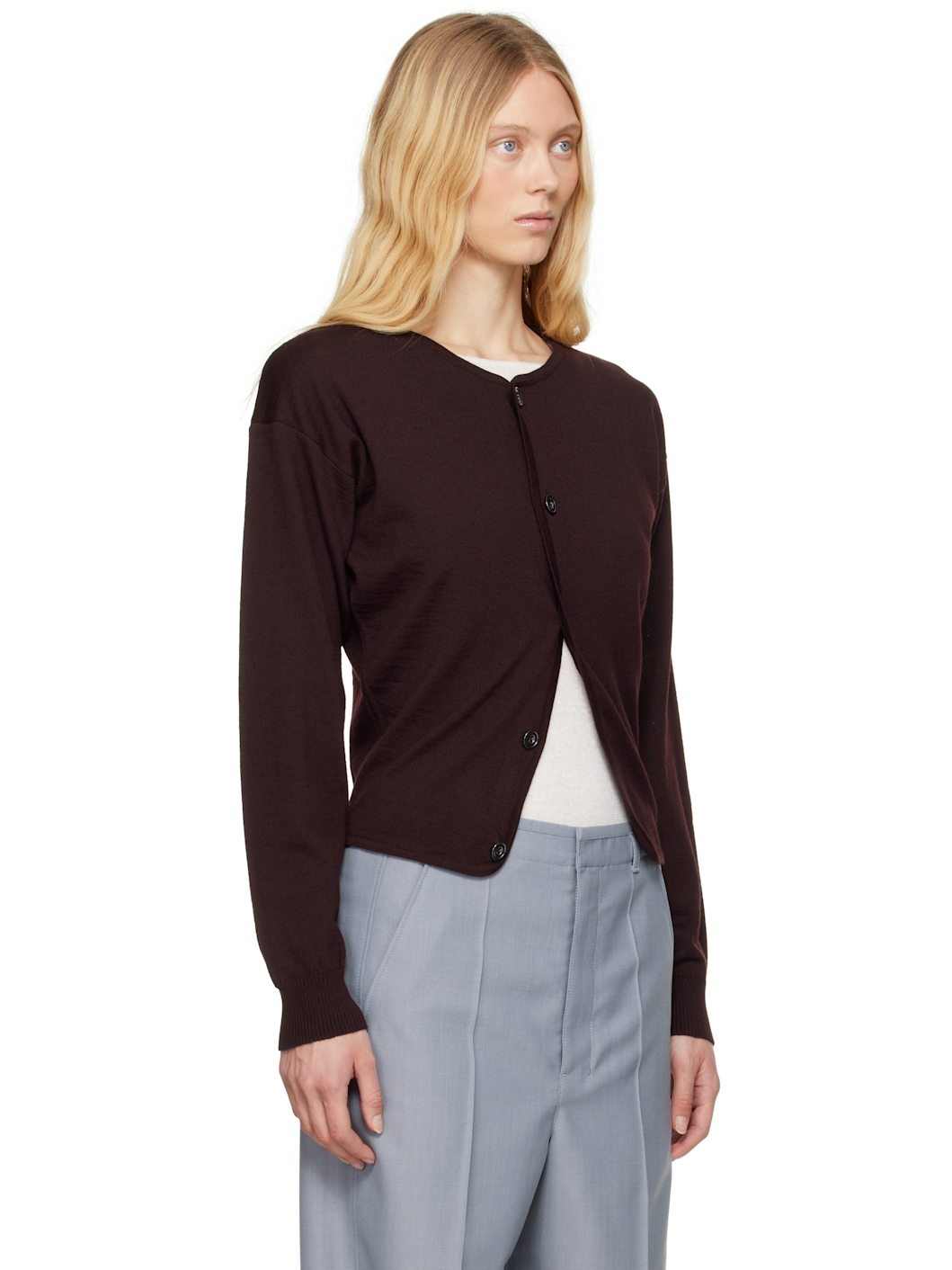 Burgundy Fitted Cardigan - 2