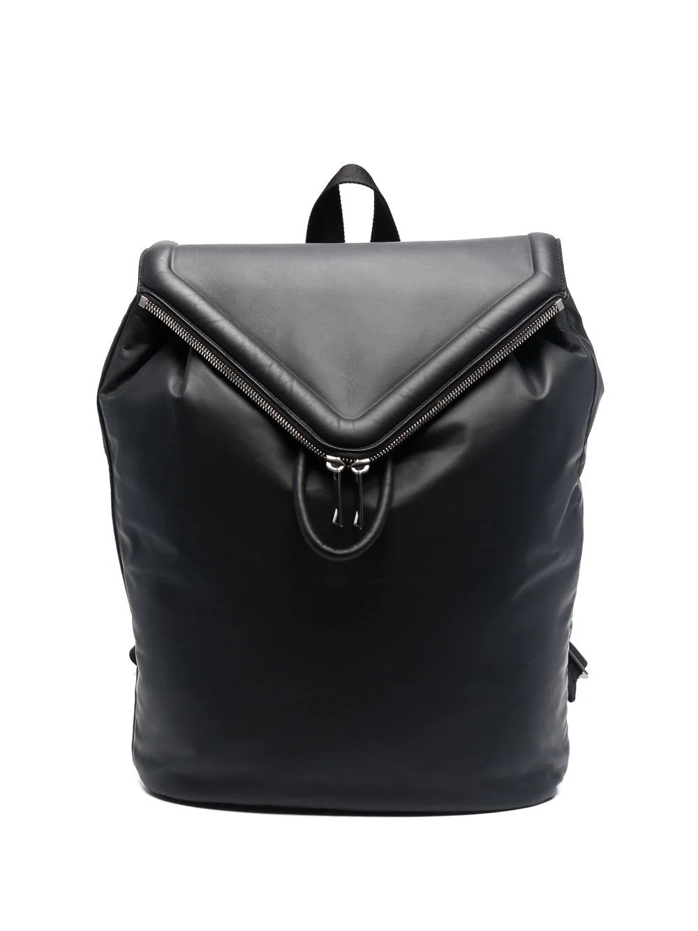 zip-detail foldover leather backpack - 1