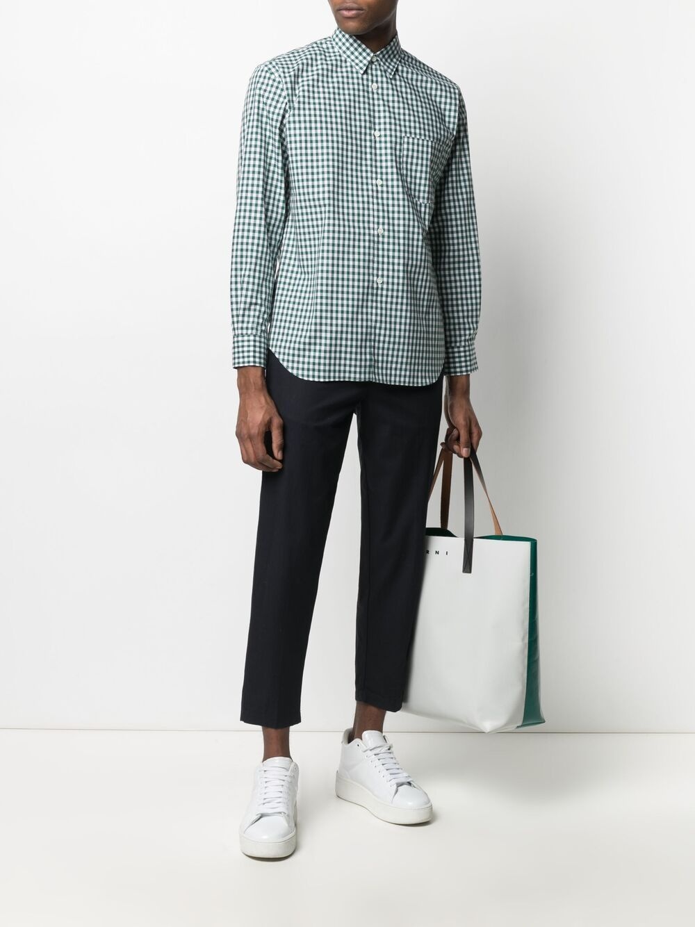 check-print cotton shirt - 2