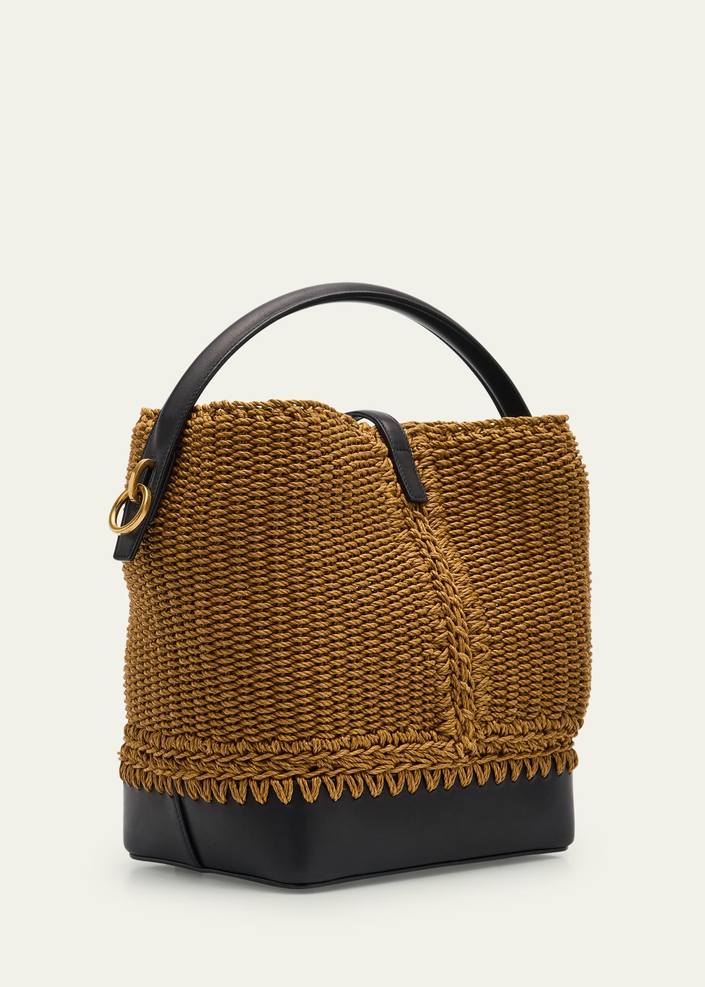 Le 37 YSL Bucket Bag in Raffia and Leather - 3