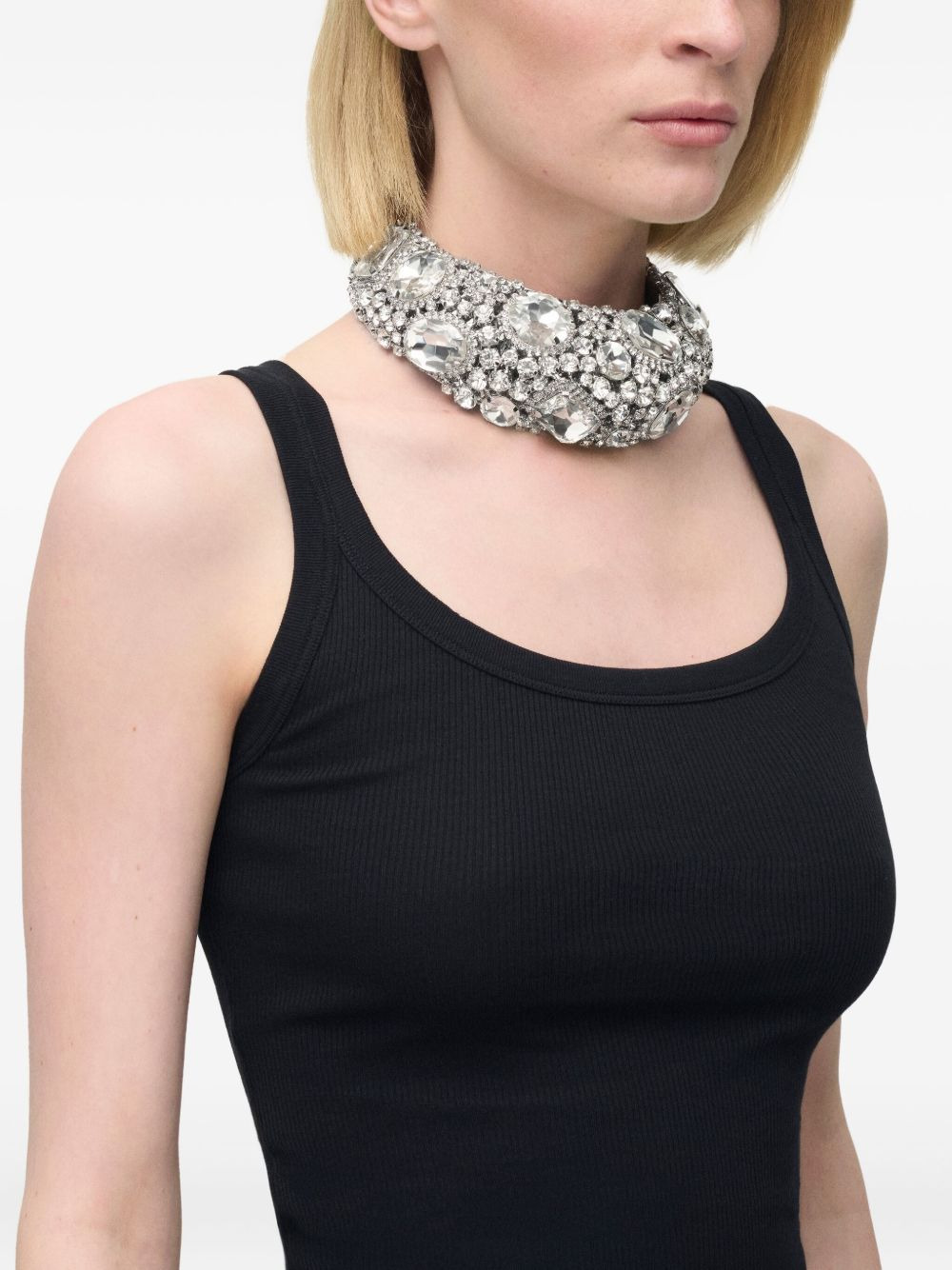 crystal cluster choker necklace - 4