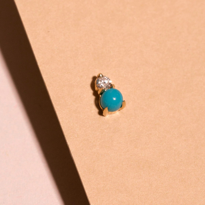 Turquoise and Topaz Buddy Stud 5