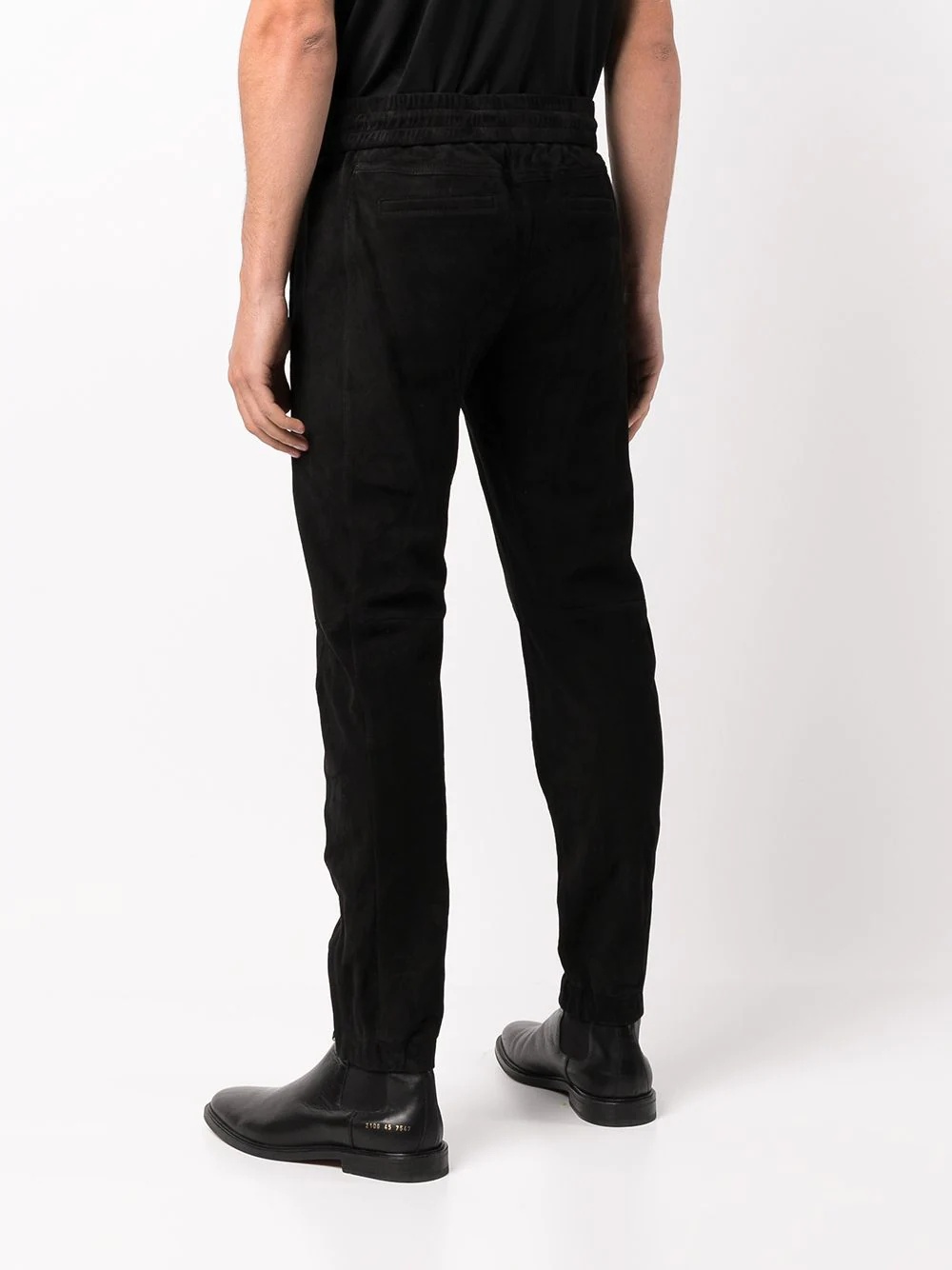 tapered suede track trousers - 4