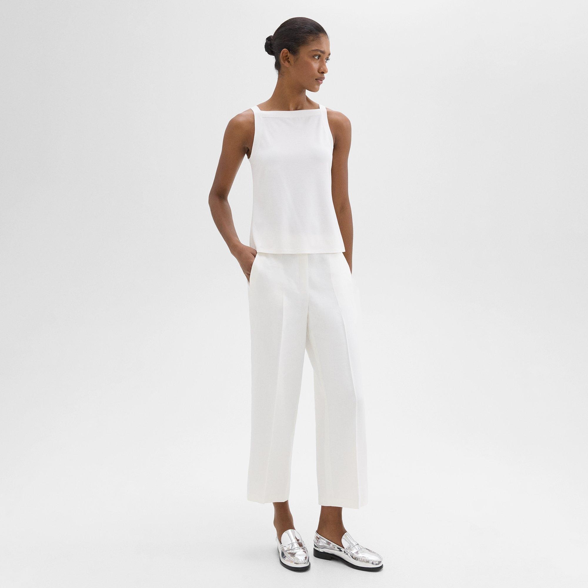 Straight Pull-On Pant in Linen-Viscose - 3