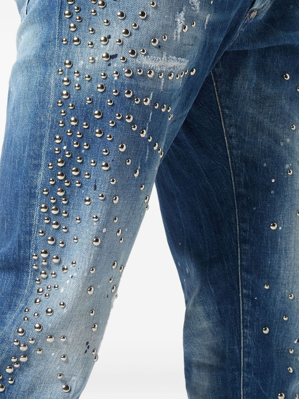 studded distressed jeans - 4