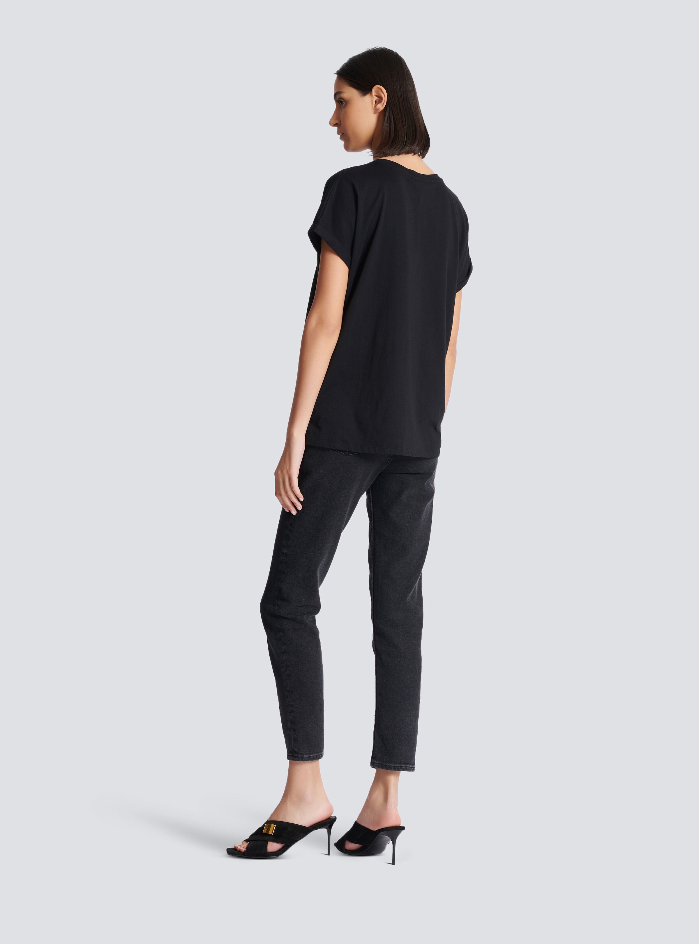 Flocked Balmain T-shirt - 4