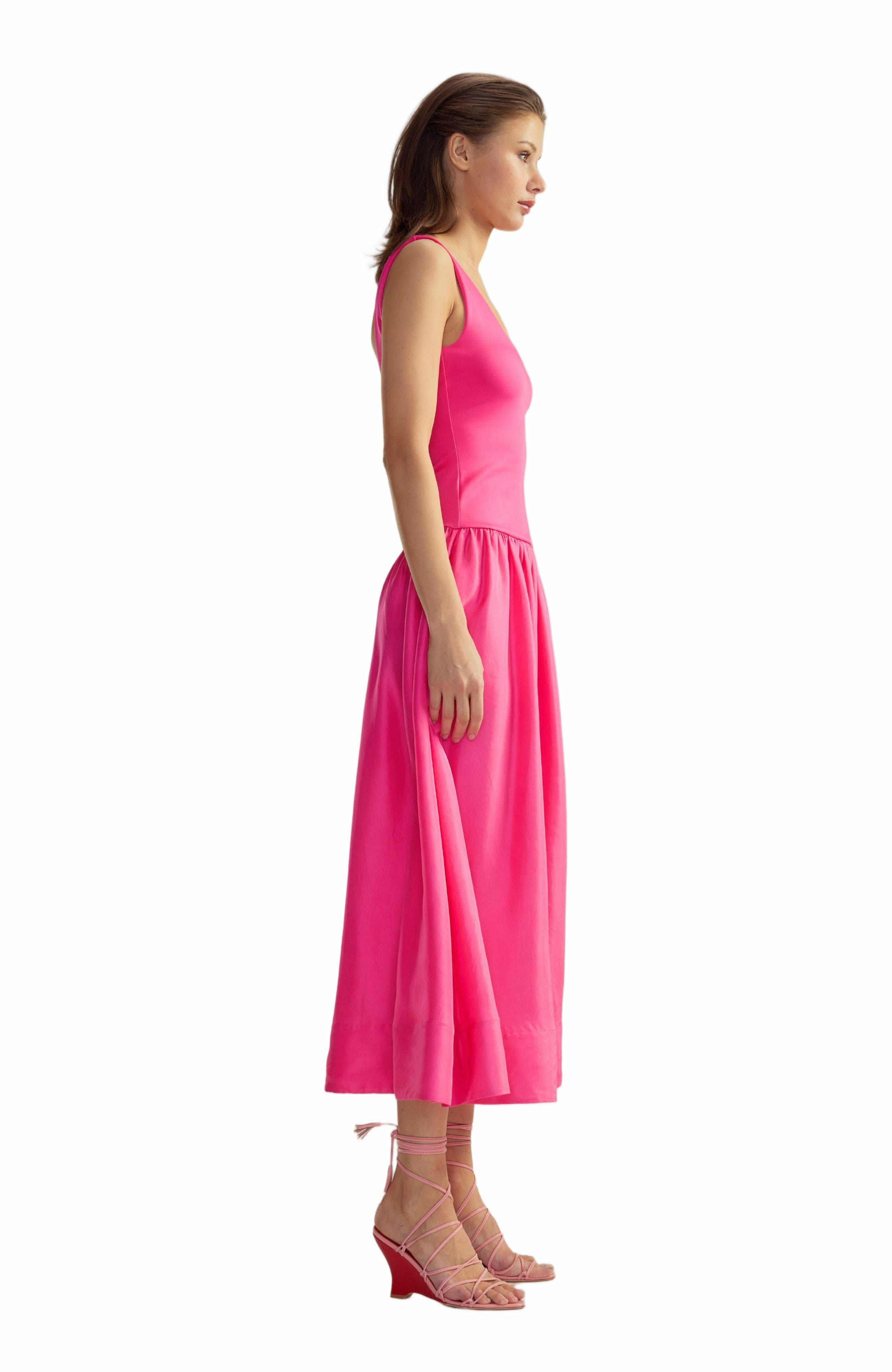 Cynthia Rowley Eloise Drop Waist Dress in Pink at Nordstrom - 2