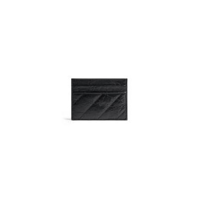 BALENCIAGA Women's Crush Card Holder Quilted  in Black outlook