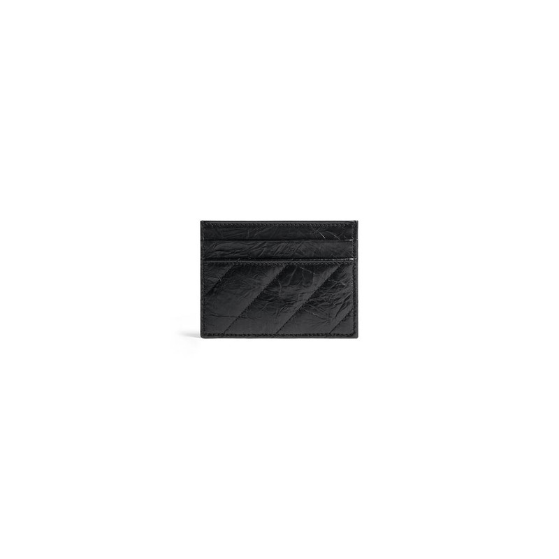 BALENCIAGA Women's Crush Card Holder Quilted  in Black outlook