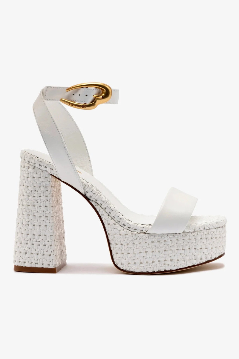 Dolly Verona Sandal In White Leather and White Raffia 1